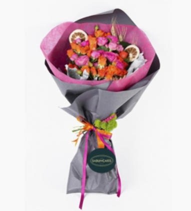 Turuncu Pembe Renk Buketi