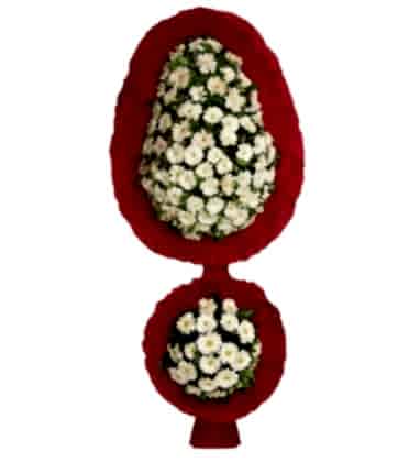 Beyaz Gerberalar Çift Katlı Çelenk