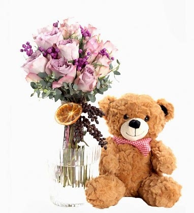 Lilac Rose Teddy Bear