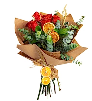 Red Color 5 Kırmızı Gül Çiçek Buketi