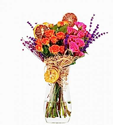 Turuncu Pembe Çardak Güller