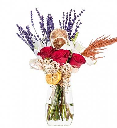 Kırmızı Güller Lilyumlar 