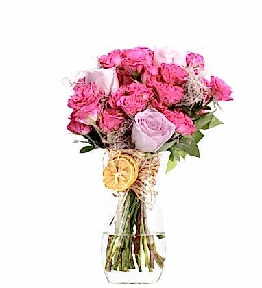 Vazoda Pink Çardak Güller