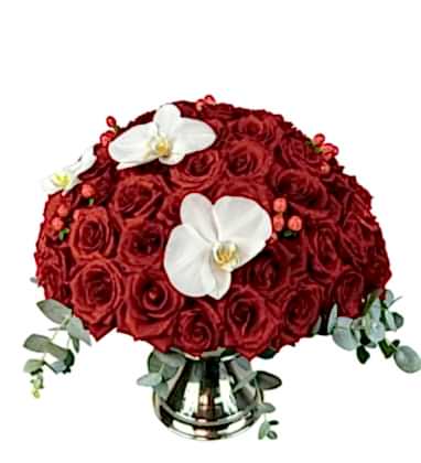 Kırmızı Gül Deluxe Gümüş Aranjman