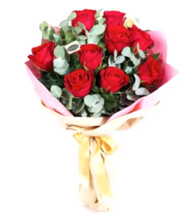 9 Kırmızı Gül Buketi