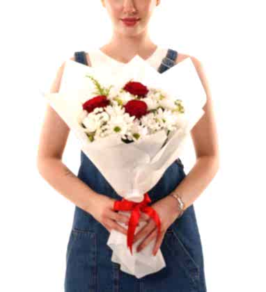 3 Güllü Papatya Buketi